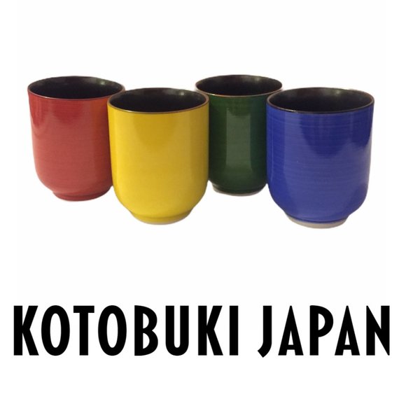 Vintage Other - VTG Kotobuki Japanese Primary Color (4)Tea Cup Set